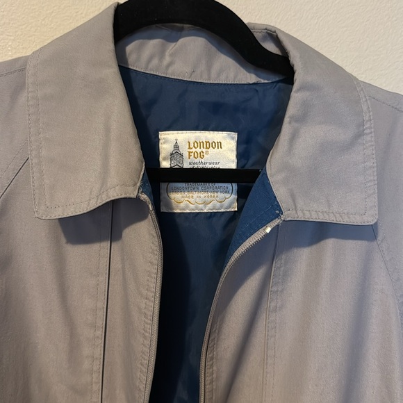 Vintage London Fog Jacket Size 42 Reg Grey Waterproof Mayerial Zipper EUC Mens - Picture 3 of 14